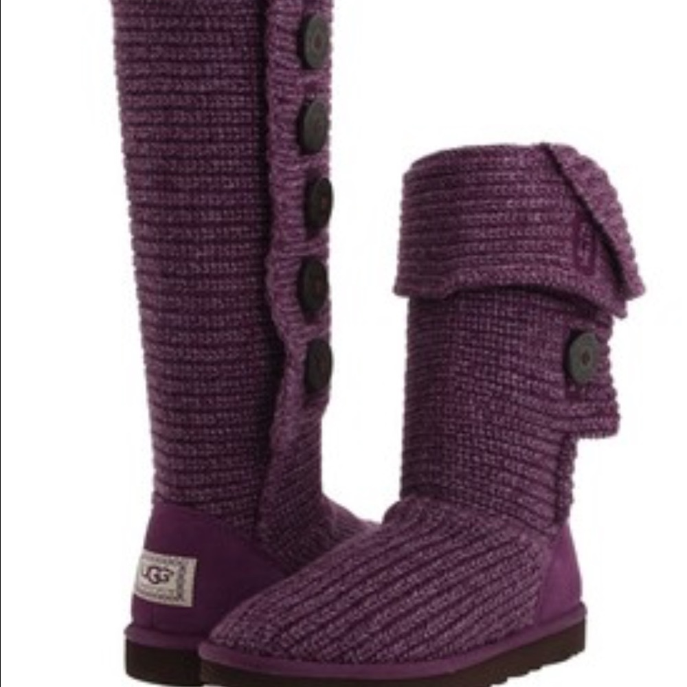 UGG AUTHENTIC Purple Classic Casey Crochet Boots